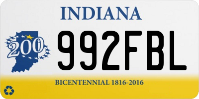 IN license plate 992FBL