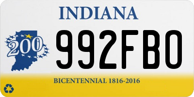 IN license plate 992FBO
