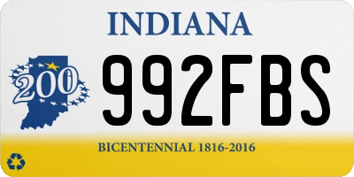 IN license plate 992FBS