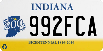 IN license plate 992FCA