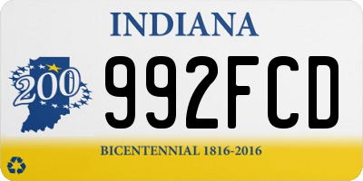 IN license plate 992FCD