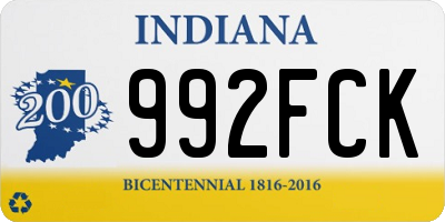 IN license plate 992FCK