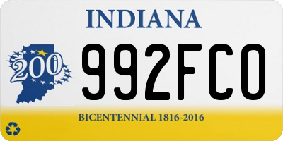 IN license plate 992FCO