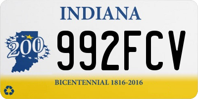 IN license plate 992FCV