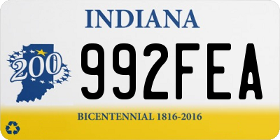 IN license plate 992FEA