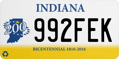 IN license plate 992FEK