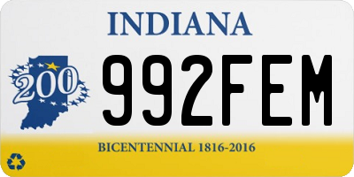 IN license plate 992FEM