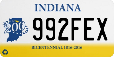 IN license plate 992FEX