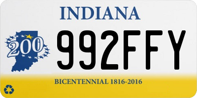 IN license plate 992FFY