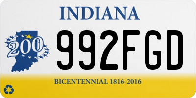 IN license plate 992FGD