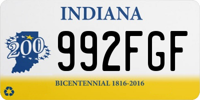 IN license plate 992FGF