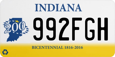 IN license plate 992FGH