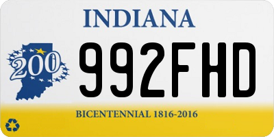 IN license plate 992FHD