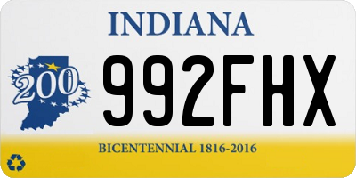 IN license plate 992FHX