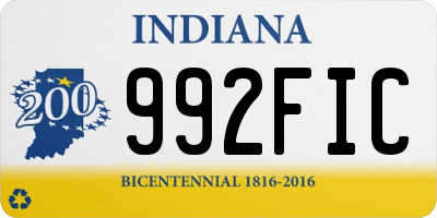 IN license plate 992FIC