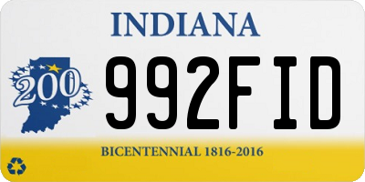 IN license plate 992FID