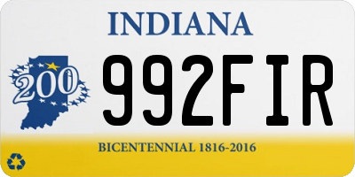 IN license plate 992FIR