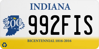 IN license plate 992FIS