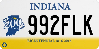 IN license plate 992FLK