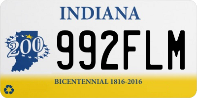 IN license plate 992FLM