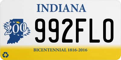 IN license plate 992FLO