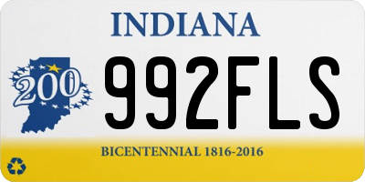 IN license plate 992FLS