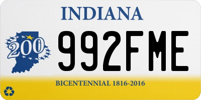 IN license plate 992FME