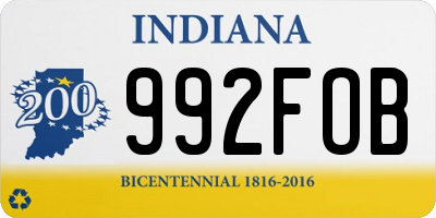 IN license plate 992FOB