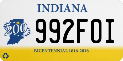 IN license plate 992FOI