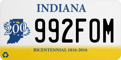 IN license plate 992FOM