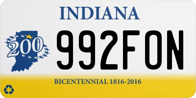 IN license plate 992FON