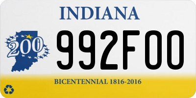IN license plate 992FOO