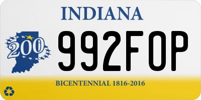 IN license plate 992FOP