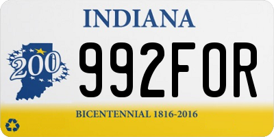 IN license plate 992FOR