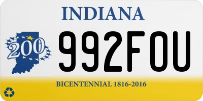 IN license plate 992FOU