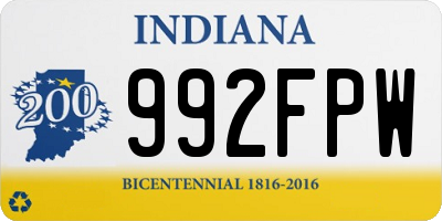 IN license plate 992FPW