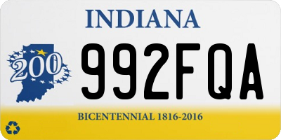IN license plate 992FQA