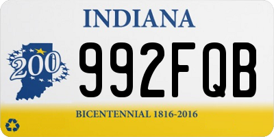 IN license plate 992FQB