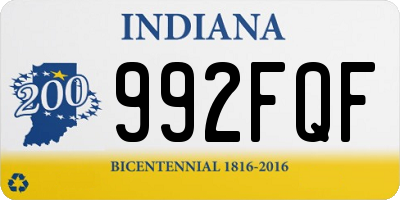 IN license plate 992FQF