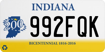 IN license plate 992FQK