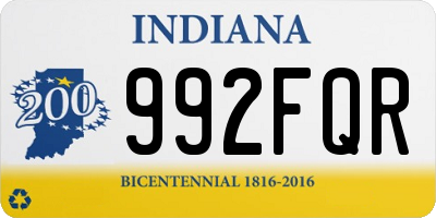 IN license plate 992FQR