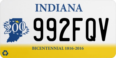 IN license plate 992FQV