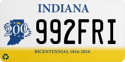 IN license plate 992FRI