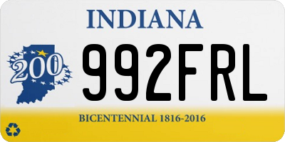 IN license plate 992FRL