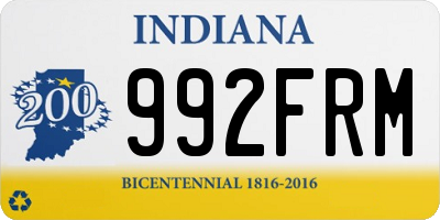 IN license plate 992FRM