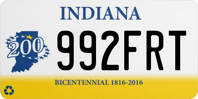 IN license plate 992FRT
