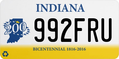 IN license plate 992FRU