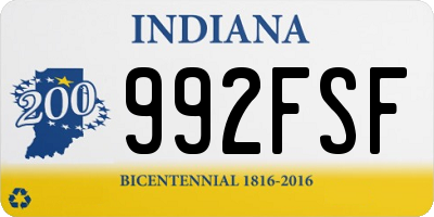 IN license plate 992FSF