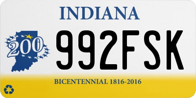 IN license plate 992FSK