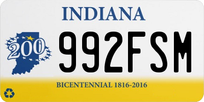 IN license plate 992FSM